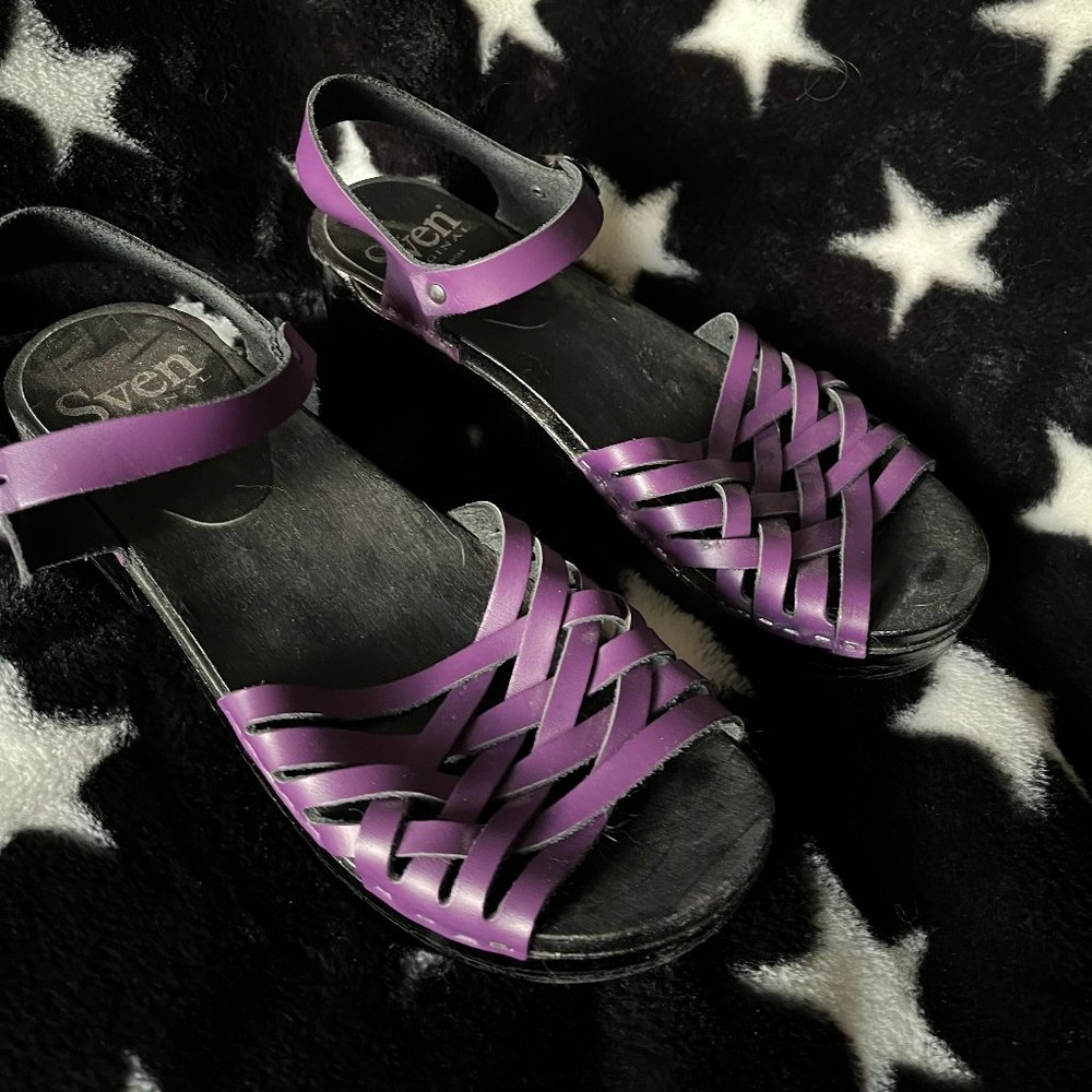 Sven Small Weave Sandal Clog - Purple